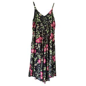 Floral Wide Leg Jumpsuit Sleeveless Side Zip Close Resort Wear Party Flowy Large